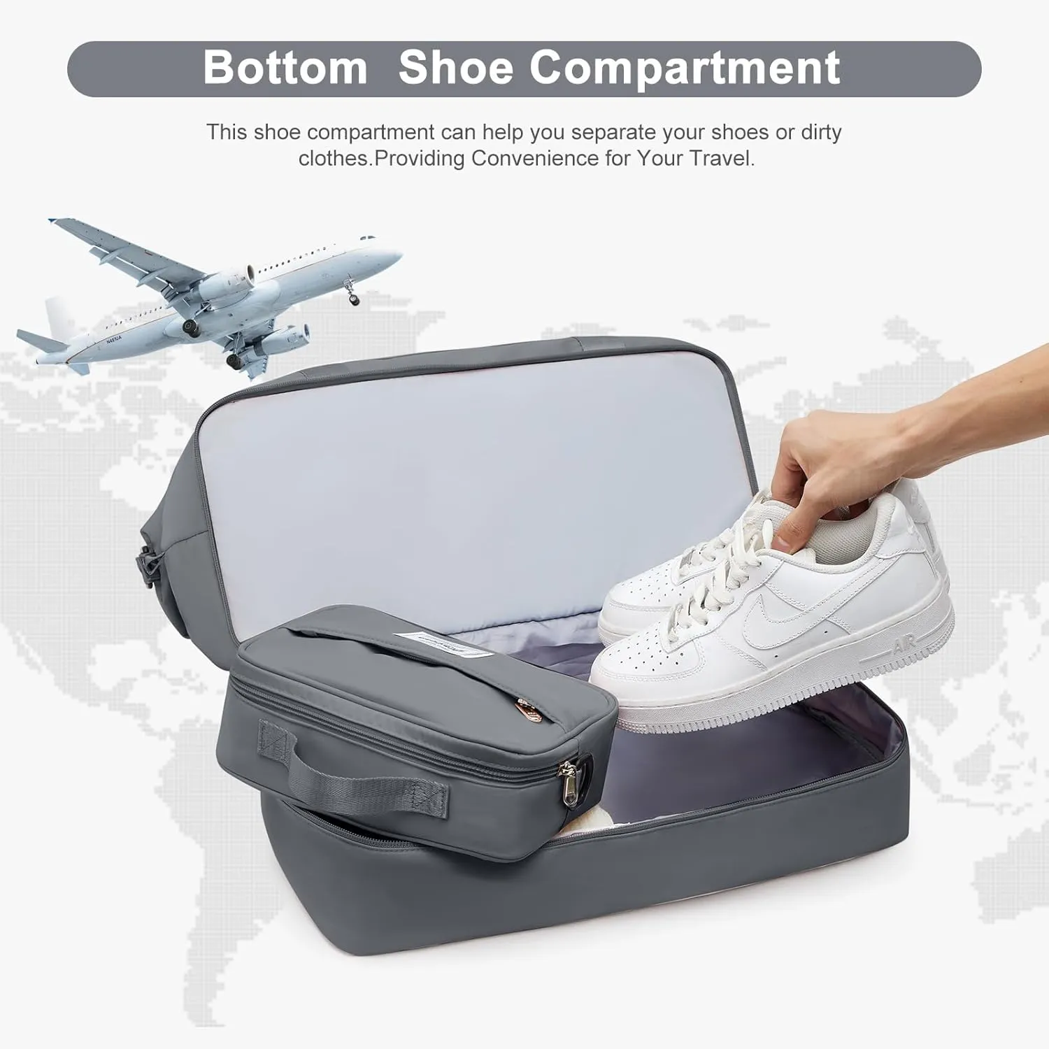 Travel Bag with Shoes Compartment,Weekender Bags for Women Travel,Carry On Duffel Overnight Bag with Trolley Sleeve & Wet Pocket,Travel tote Bag Sports Gym Bag