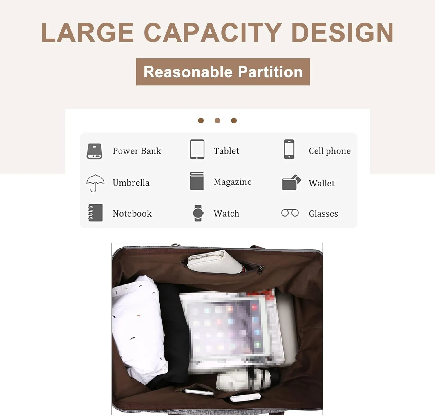 Travel Duffel Bag for Men, Canvas Large Capacity Satchel Bags Weekender Overnight Crossbody Shoulder Handbag (Black)