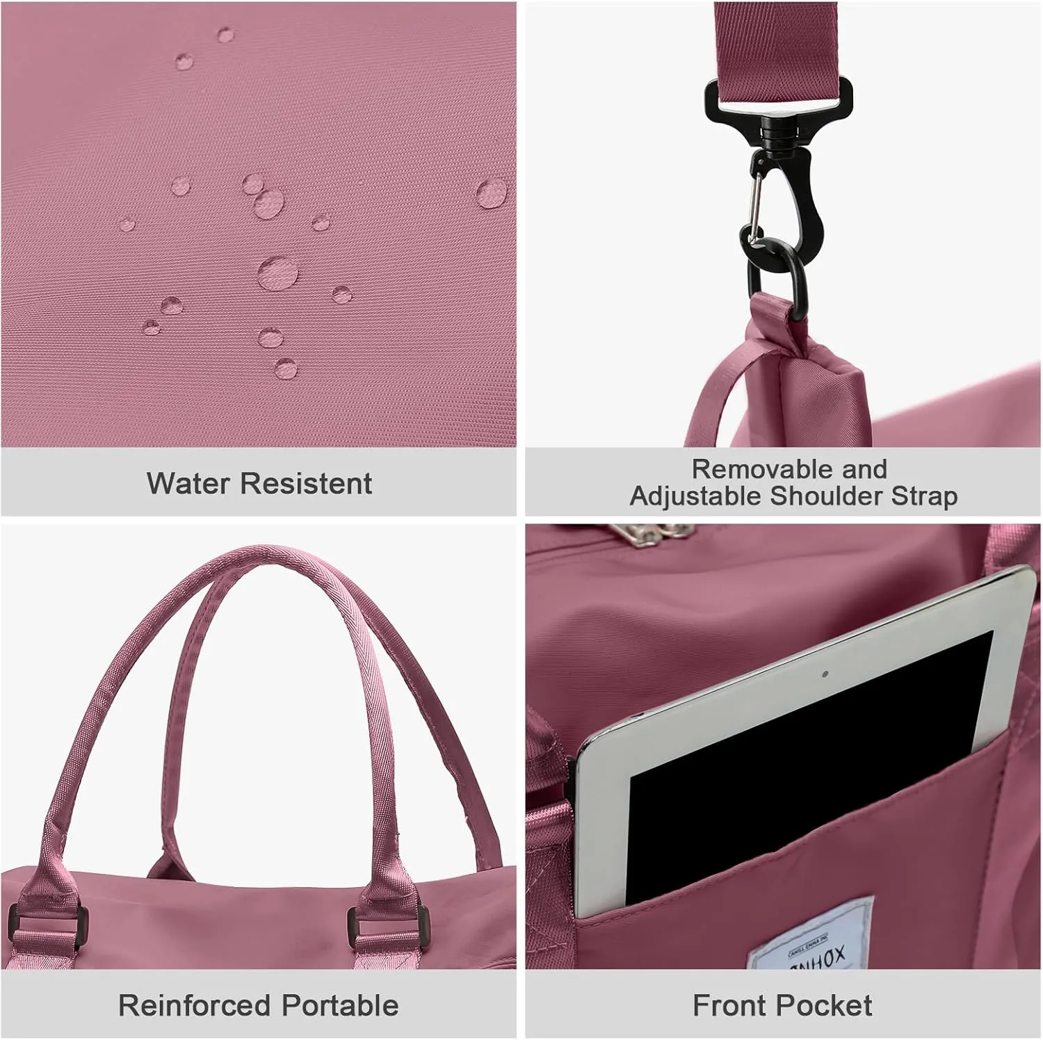 Travel Duffel Bag,Waterproof Duffel Gym Tote Personal Item Bag,Large Sports Weekender Carry On Overnight Bags for Women with Wet Pocket,Duffel Hospital, Purple