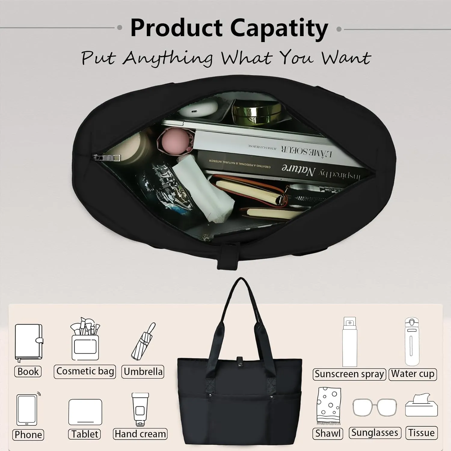 Travel Duffle Bag for Women, Foldable Travel Bag With Zipper Top Handle Handbag Large Shoulder Bag for Gym Tote