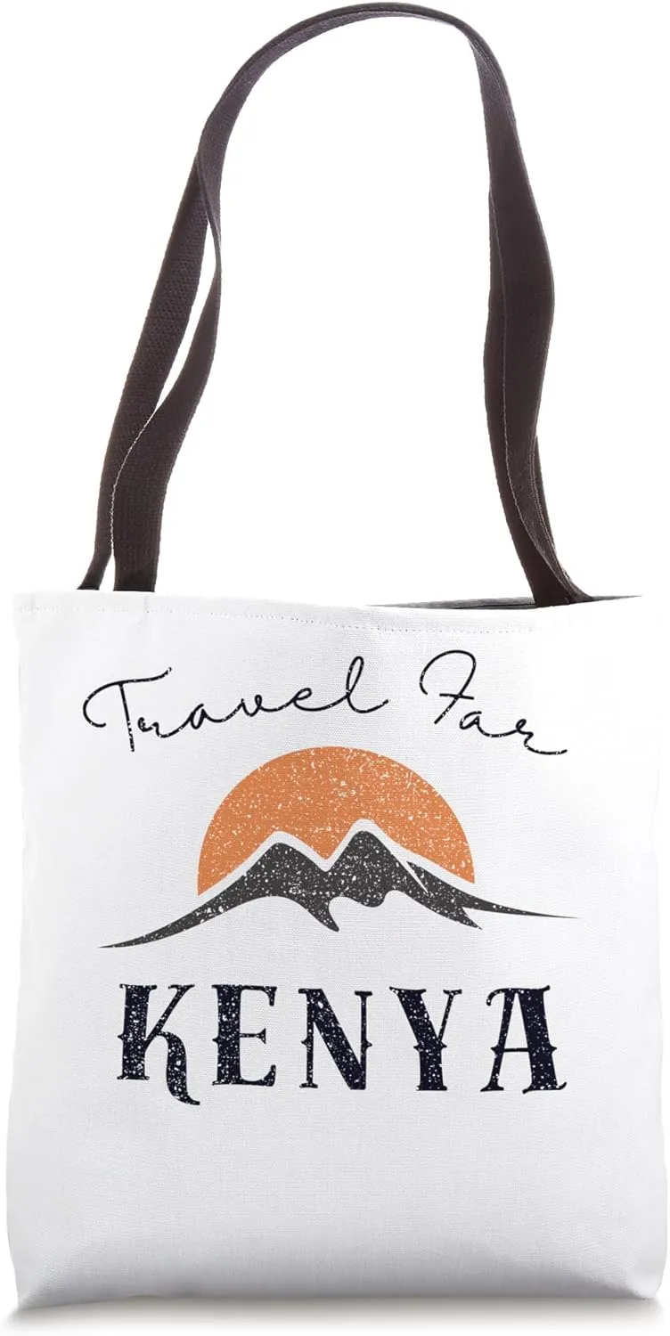 Travel Far Kenya Vintage Kenya Vacation Tote Bag
