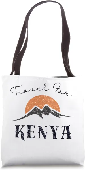 Travel Far Kenya Vintage Kenya Vacation Tote Bag