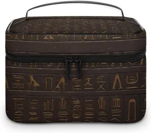 Travel Toiletry Bag for Women And Men,Ancient Egyptian Hieroglyph Toiletry Organizer, Makeup Bag Travel Organizer for Shampoo,Toiletries