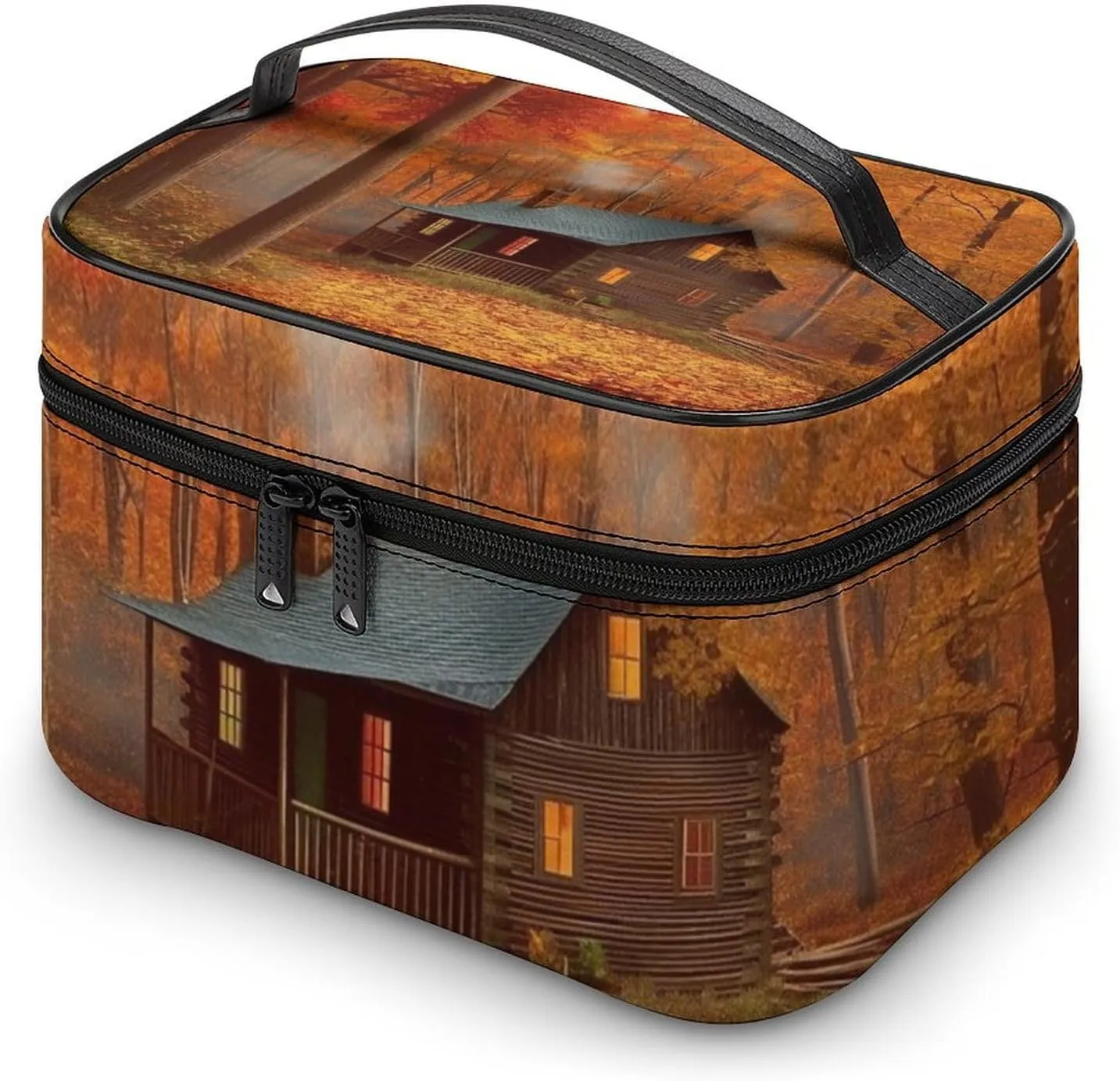 Travel Toiletry Bag for Women And Men,Autumn Woods Cabin Toiletry Organizer, Makeup Bag Travel Organizer for Shampoo,Toiletries