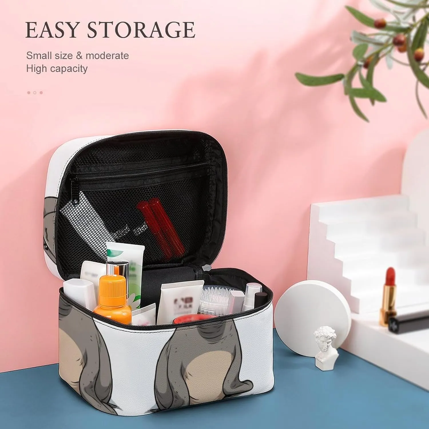 Travel Toiletry Bag for Women And Men,Cute Walrus Toiletry Organizer, Makeup Bag Travel Organizer for Shampoo,Toiletries