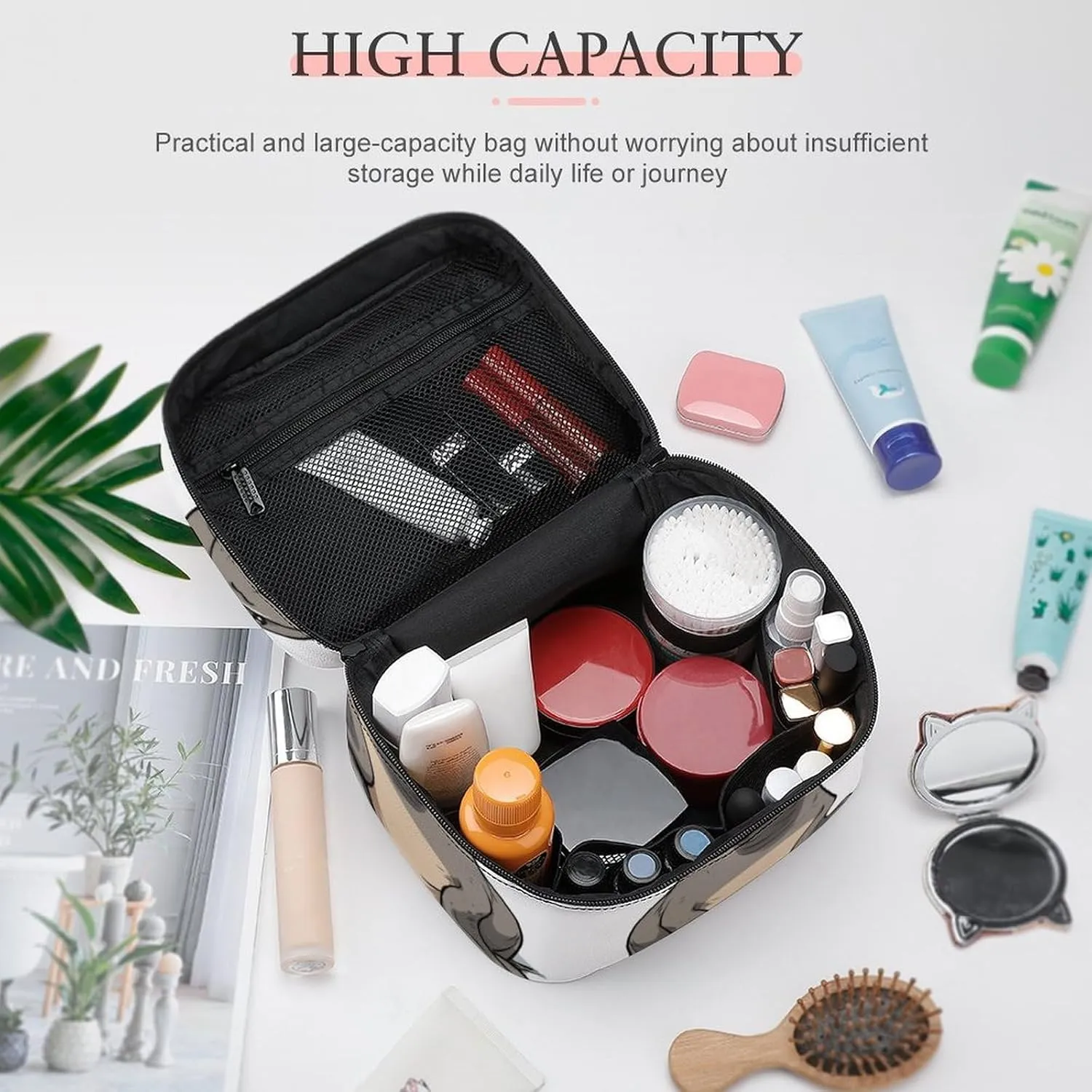 Travel Toiletry Bag for Women And Men,Cute Walrus Toiletry Organizer, Makeup Bag Travel Organizer for Shampoo,Toiletries