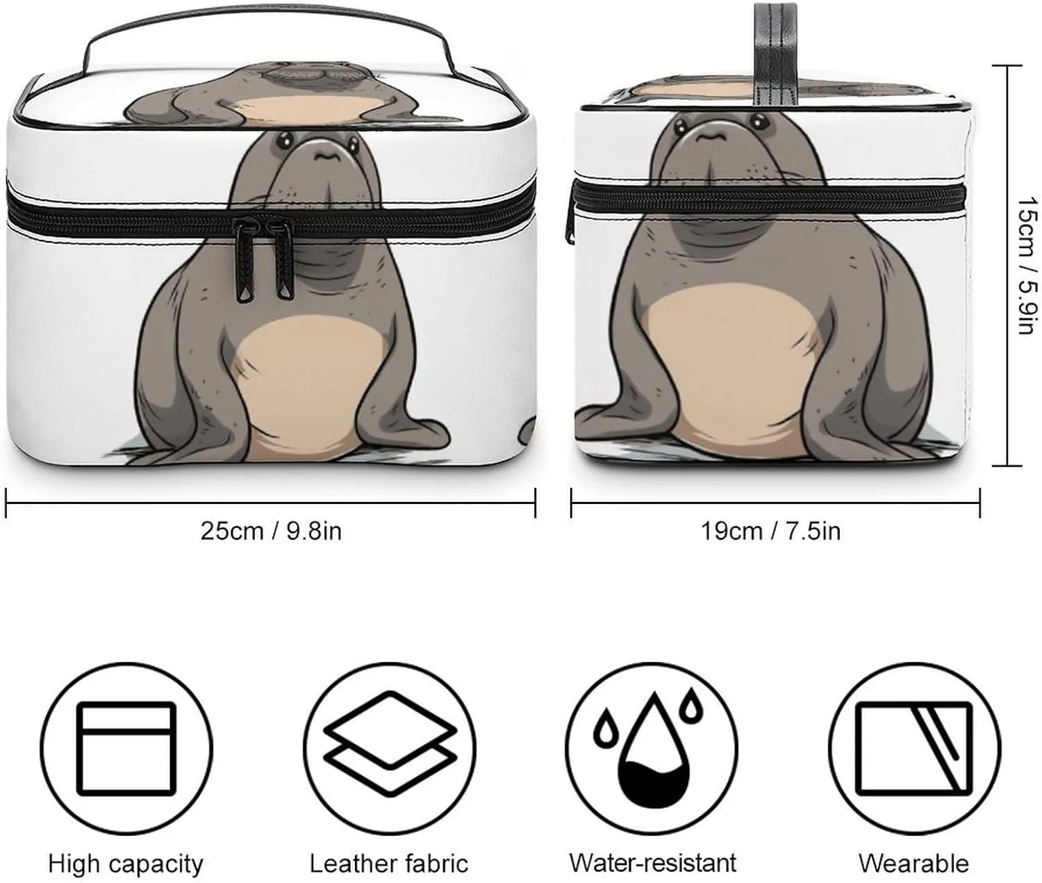 Travel Toiletry Bag for Women And Men,Cute Walrus Toiletry Organizer, Makeup Bag Travel Organizer for Shampoo,Toiletries