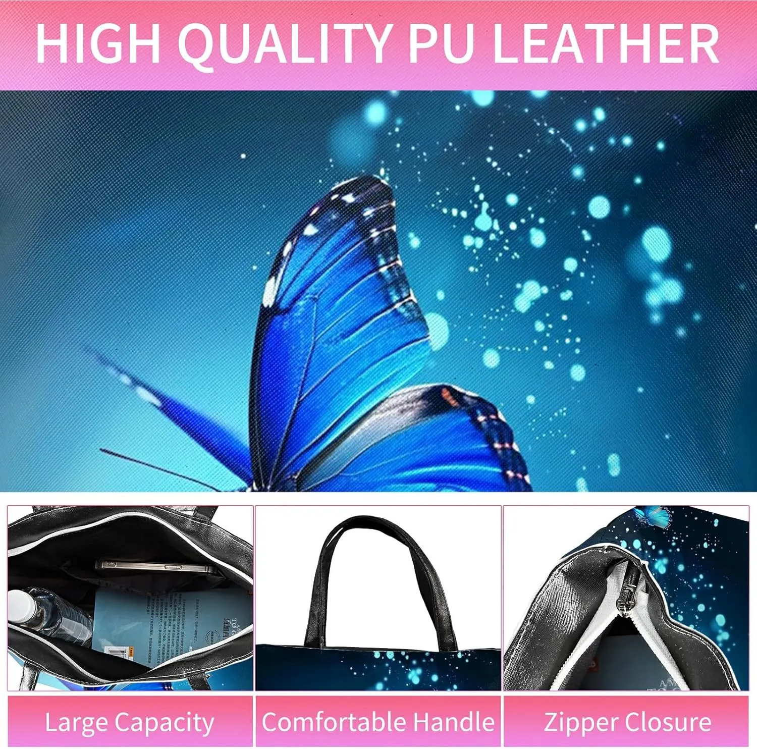 Travel Tote Bags Leather Purses for Women, Shoulder Bag with Zipper, Top Handle Ladies Shoulder Bags
