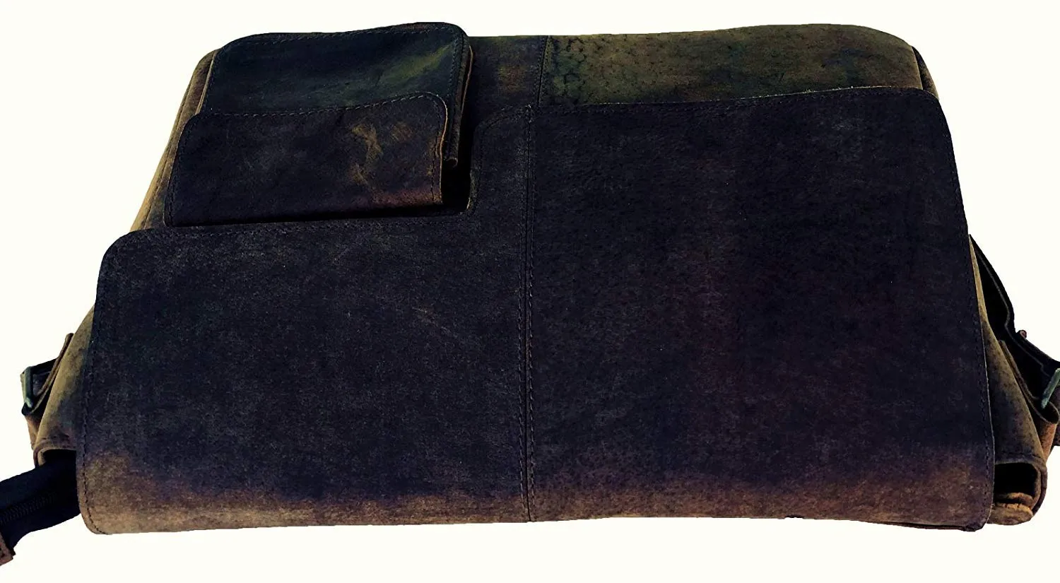 TUZECH Buffalo Leather Distressed Brown Messenger Bag Shoulder Bag laptop bag (15 inches)