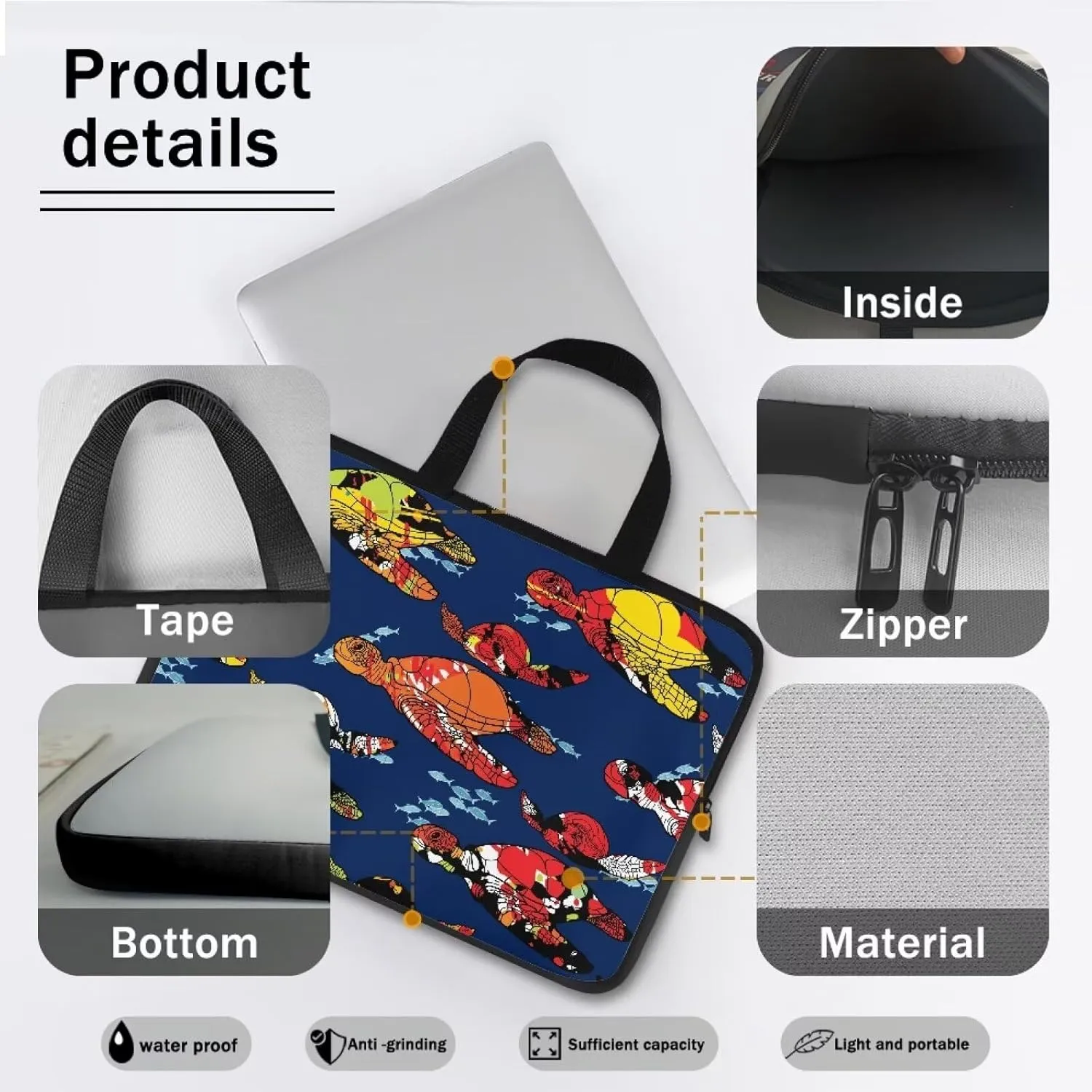 Uasibuni Laptop Case 15.6In Computer Bag,13inch Messenger Bag Briefcase Tote Gift for Mom Women Boy Men Girl