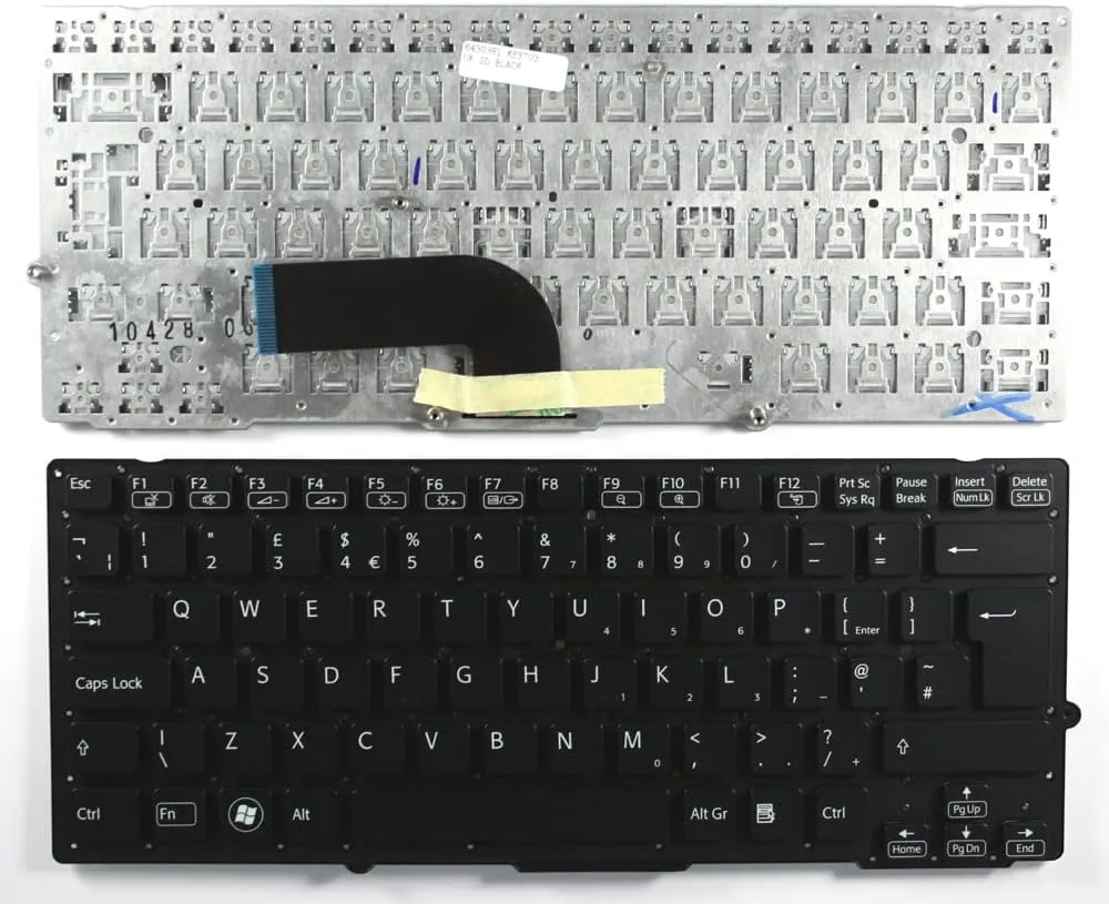 UK Layout Black Replacement Laptop Keyboard Compatible with Sony Vaio VPCSB4S9E/S