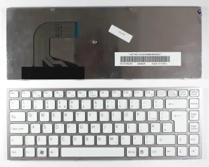 UK Layout Pink Frame White Replacement Laptop Keyboard Compatible with Sony Vaio VPCS13S9R/S