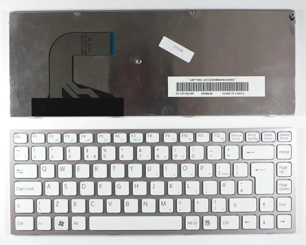 UK Layout Pink Frame White Replacement Laptop Keyboard Compatible with Sony Vaio VPCS13S9R/S
