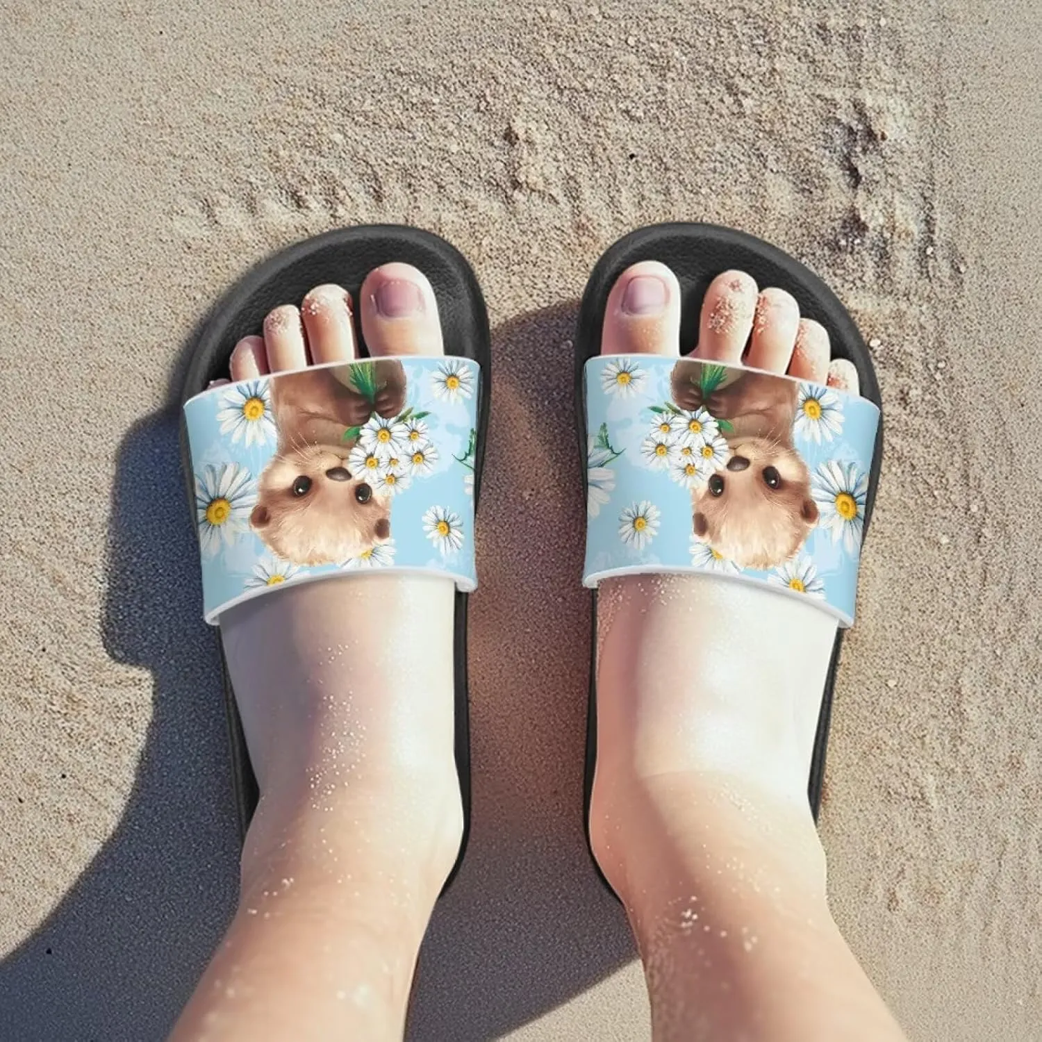 UNICEU Kids Slippers Slip-On Open Toe Quick Drying Slides Sandals Girls Boys Casual Non-Slip Lightweight Shower Shoes