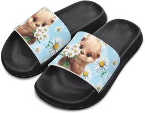 UNICEU Kids Slippers Slip-On Open Toe Quick Drying Slides Sandals Girls Boys Casual Non-Slip Lightweight Shower Shoes