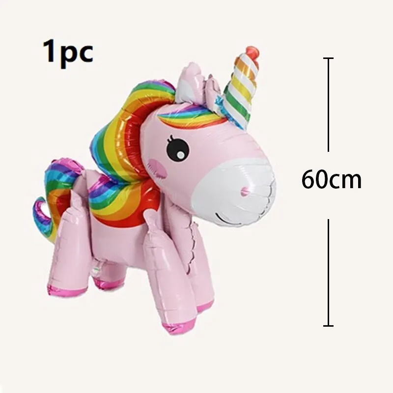 Unicorn Balloon Decoration Happy Birthday Party Supplies Foil Letter Balloon Globos Balony Banner Streamer Baby Shower Balloons