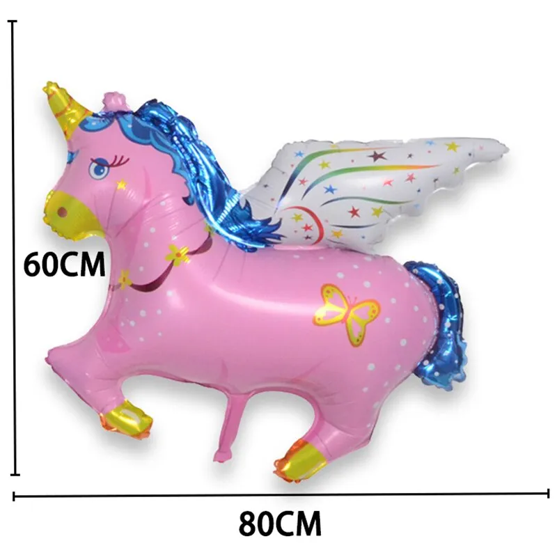 Unicorn Balloon Decoration Happy Birthday Party Supplies Foil Letter Balloon Globos Balony Banner Streamer Baby Shower Balloons