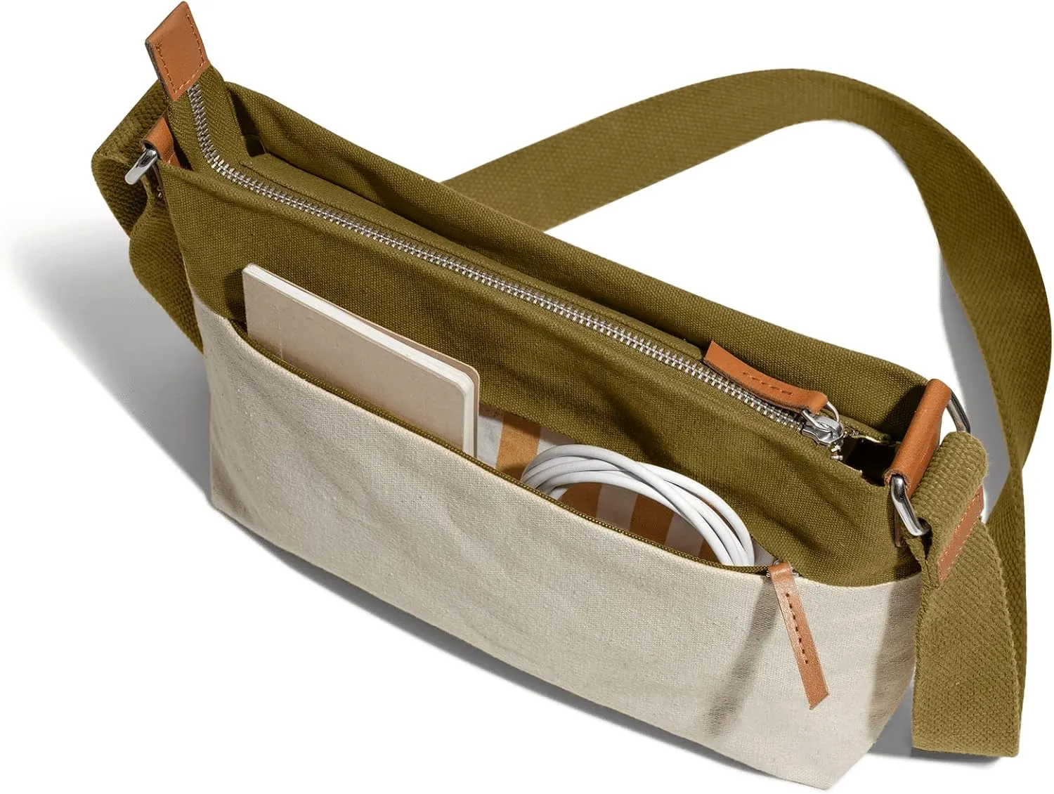 Unisex All Sunday Crossbody Messenger Bag | Trendy Cotton Handbag Purse | Shoulder Bag Organiser