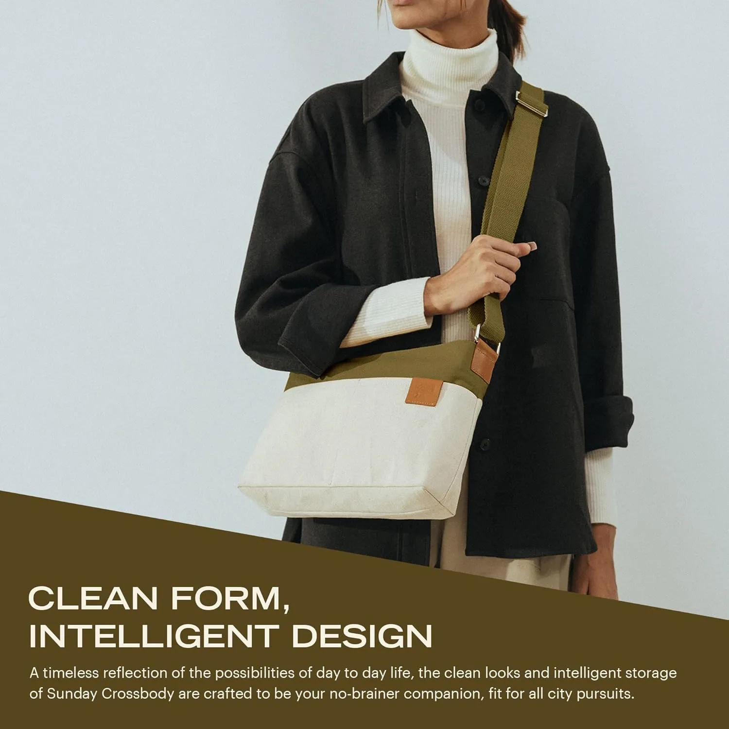 Unisex All Sunday Crossbody Messenger Bag | Trendy Cotton Handbag Purse | Shoulder Bag Organiser