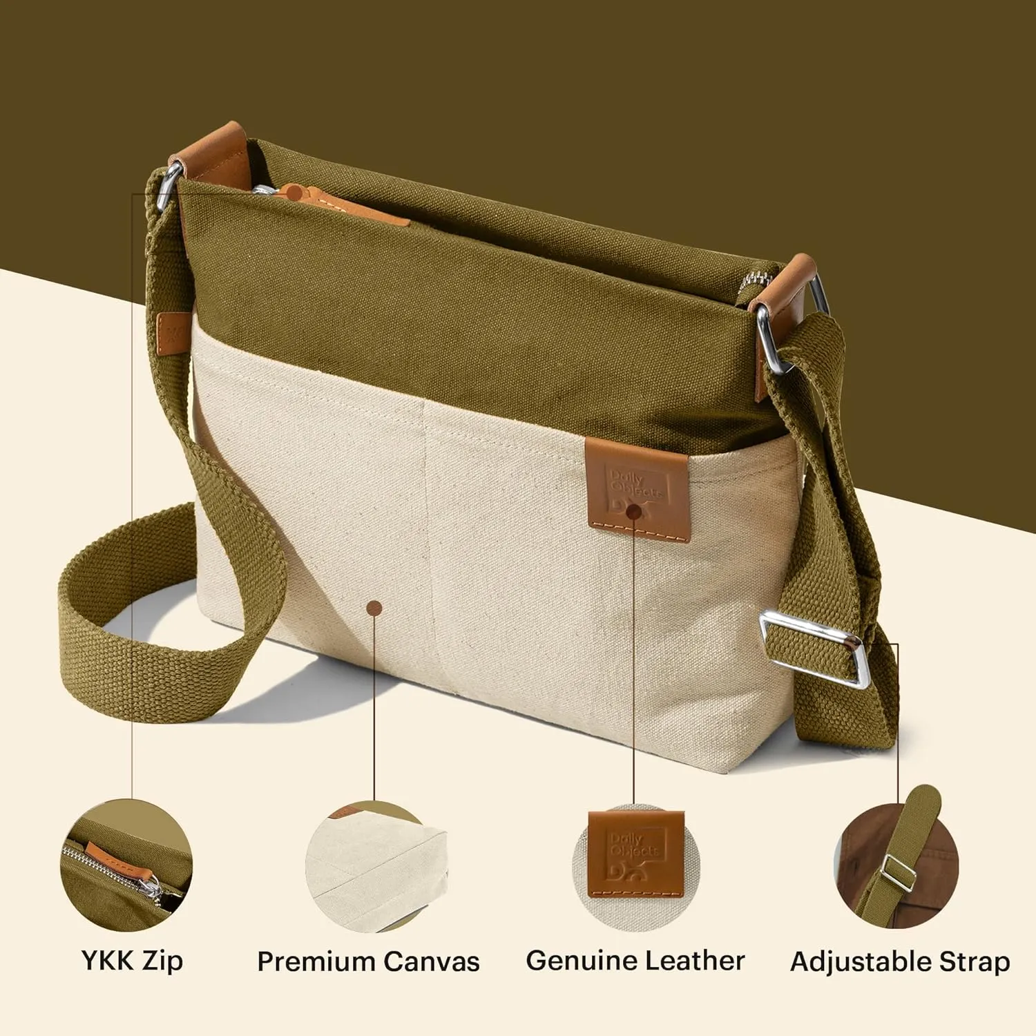 Unisex All Sunday Crossbody Messenger Bag | Trendy Cotton Handbag Purse | Shoulder Bag Organiser