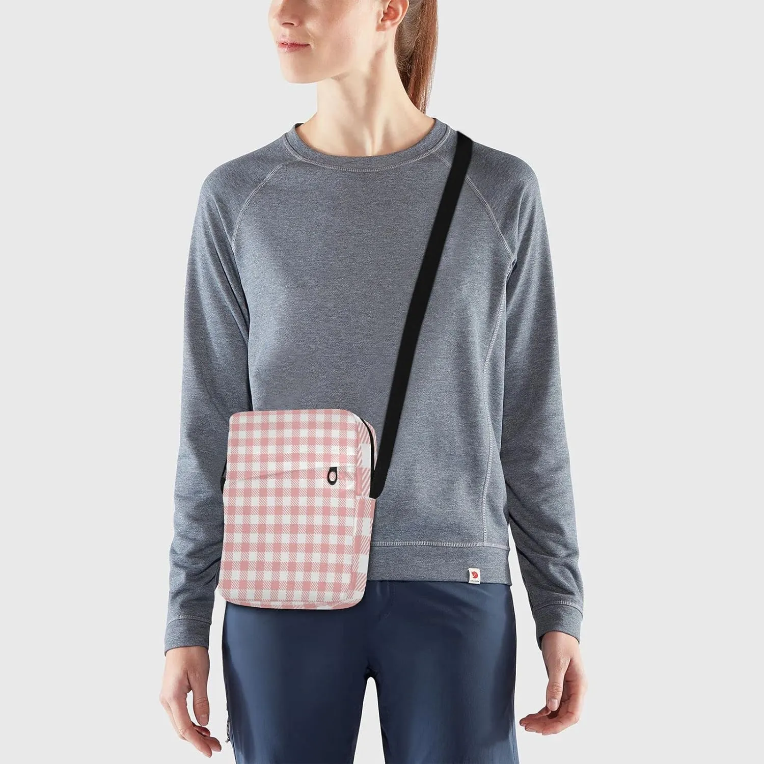 Unisex Crossbody Bag, Check Plaid Pattern Brown Orange Durable Sling Side Shoulder bags for men women, One Size