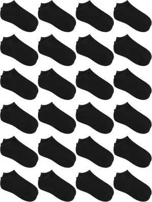 URATOT 24 Pairs Kids' Low Cut Socks - Boys' or Girls' Half Cushion Athletic Ankle Socks