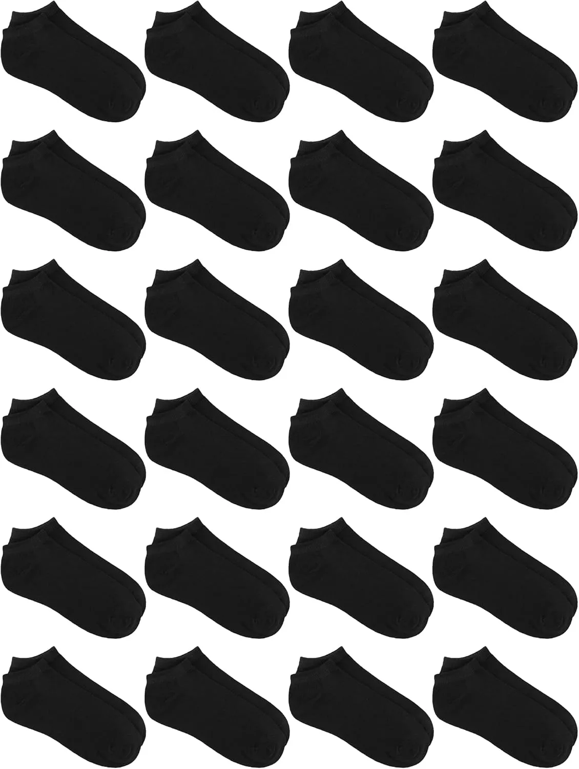 URATOT 24 Pairs Kids' Low Cut Socks - Boys' or Girls' Half Cushion Athletic Ankle Socks