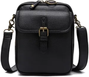 Urvashii Crossbody Leather Bag, Retro Double-Layer Large Capacity Mini Crossbody Bags