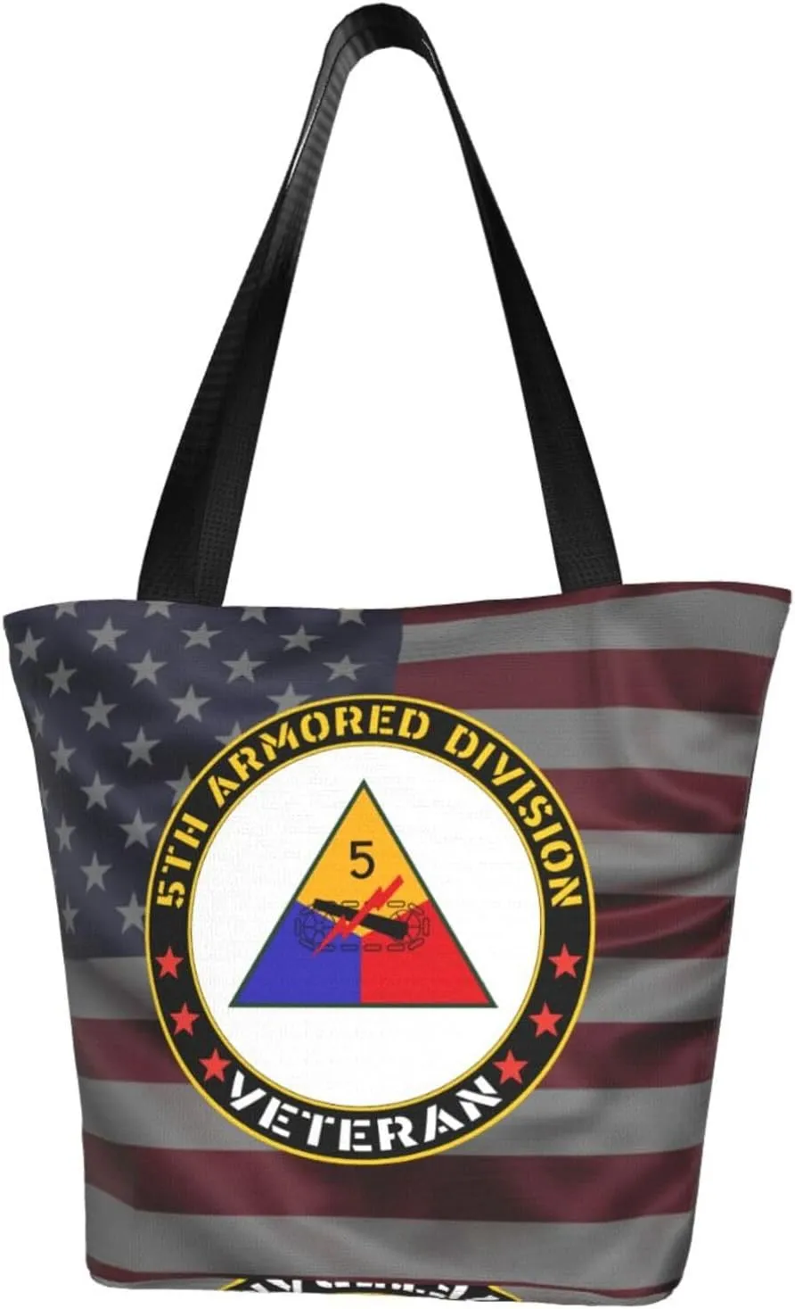 Us Army 5th Armored Division Veteran Fashion Shoulder Bag Large Capacity For Man Or Woman