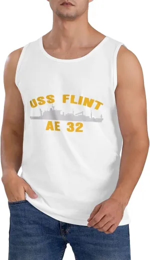 USS Flint Ae 32 Men's Breathable Tank Top Novel Gym Workout Sleeveless T-Shirt Sports Tank Top T-Shirt