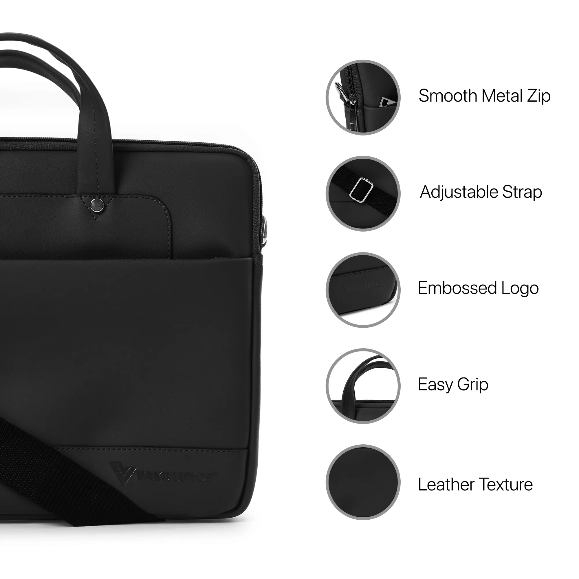 Vaku Luxos® Fabino 14 inch Laptop Bag Premium Laptop Sleeve Messenger Bag For Men and Women