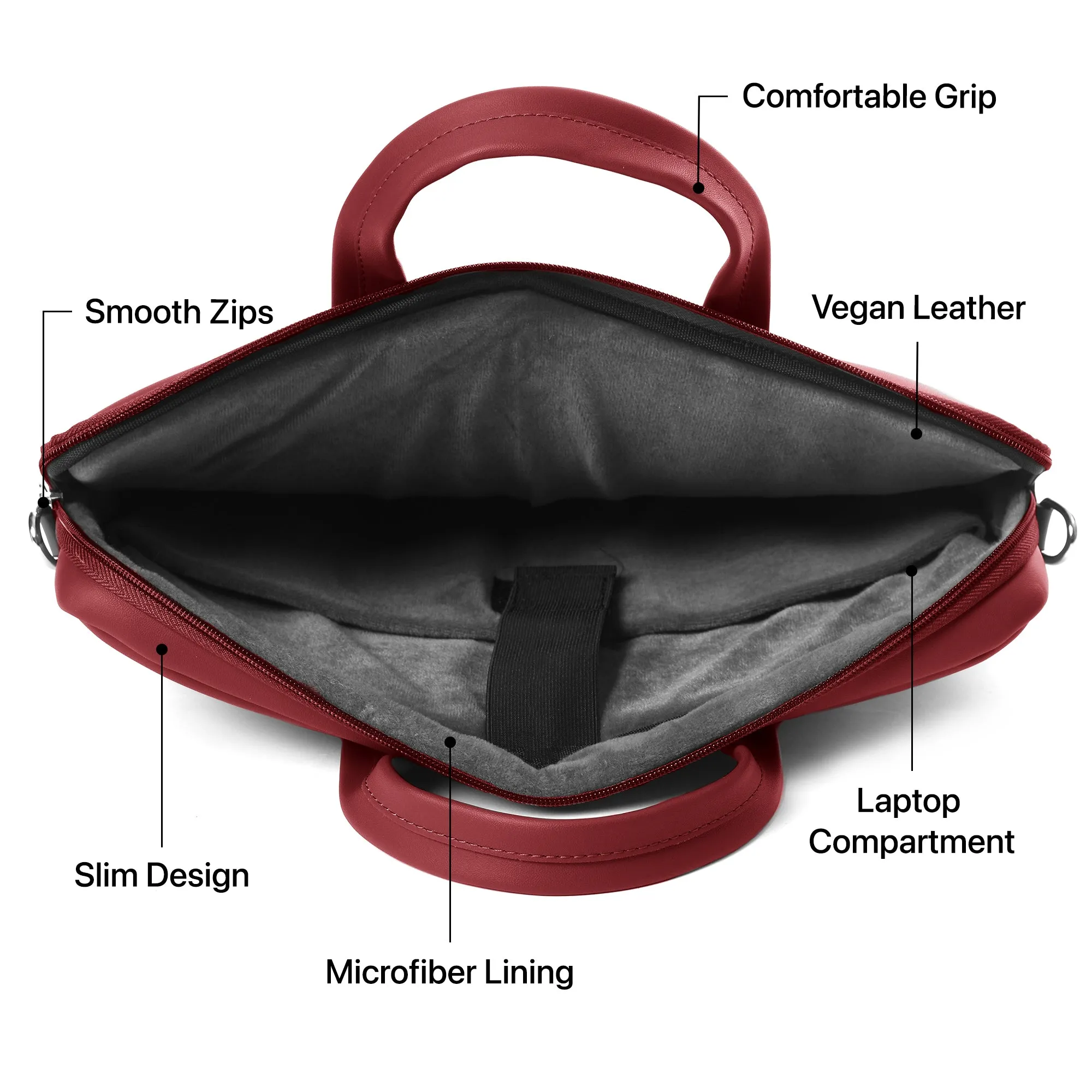 Vaku Luxos® Fabino 14 inch Laptop Bag Premium Laptop Sleeve Messenger Bag For Men and Women