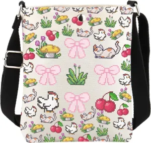Valley Game Inspired Gift Stardew Video Game Reusable Grocery Crossbody Bag