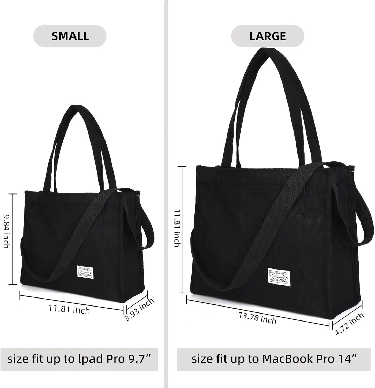 Valleycomfy Tote Bag for Women Corduroy Crossbody Tote Bag Purse Women Travel Shoulder Bags Work Handbags Everyday Hobo Bag