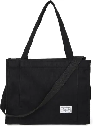 Valleycomfy Tote Bag for Women Corduroy Crossbody Tote Bag Purse Women Travel Shoulder Bags Work Handbags Everyday Hobo Bag