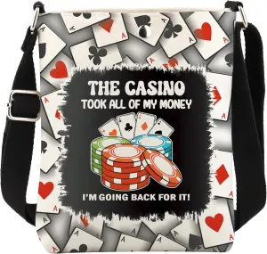 VAMSII Lucky Gambling Casino Crossbody Bag Gambler Gift Gamble Lover Gift Poker Player Gift