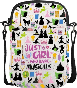 VAMSII Musical Theatre Lover Merchandise Witch Good and Bad Witch Crossbody Bag Good Witch Bad Witch Gift