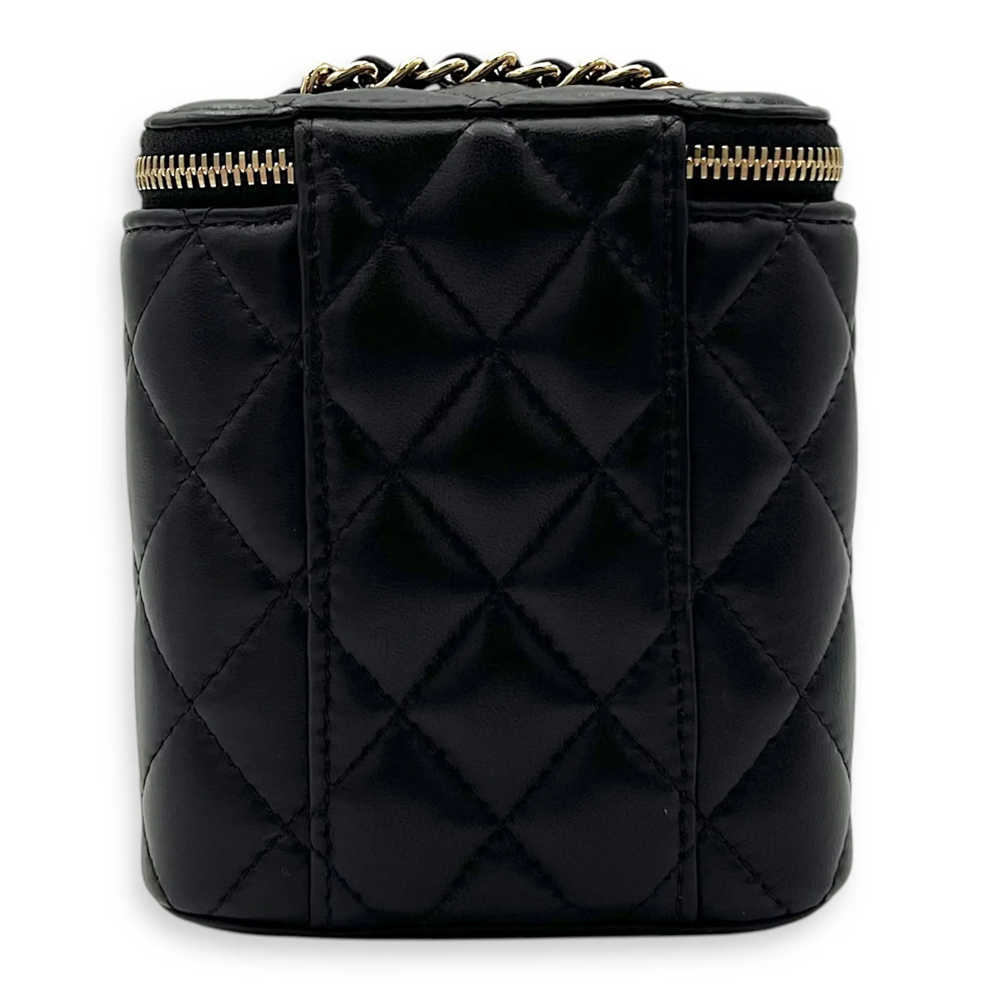 Vanity Crossbody Bag Mini Black in Lambskin , Gold Hardware