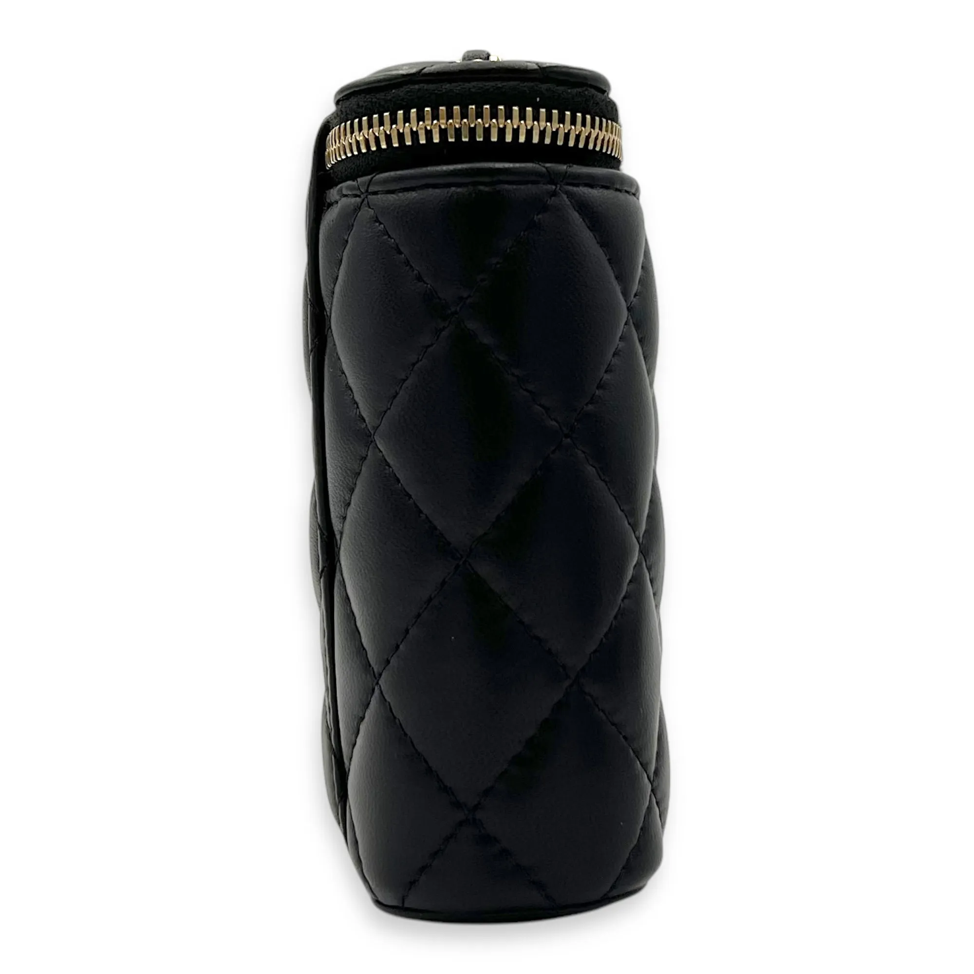 Vanity Crossbody Bag Mini Black in Lambskin , Gold Hardware