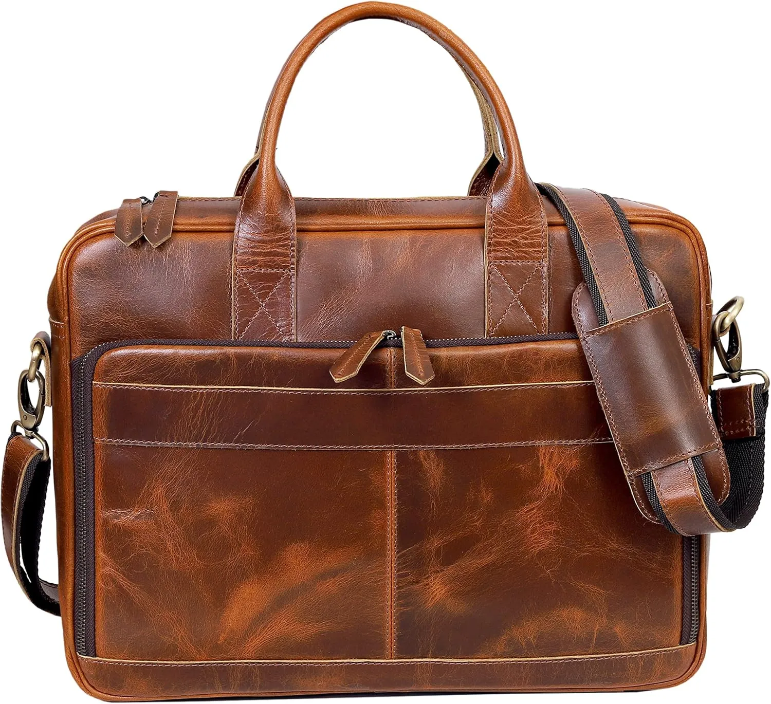 VC VINTAGE COUTURE Leather briefcase bag for men Leather Laptop Bags For Men and Women Travel Messenger Bag
