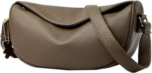 Vegan Leather Crescent Crossbody Bag for Women Hobo Sling Purse Shoulder Handbag with Adjustable Strap