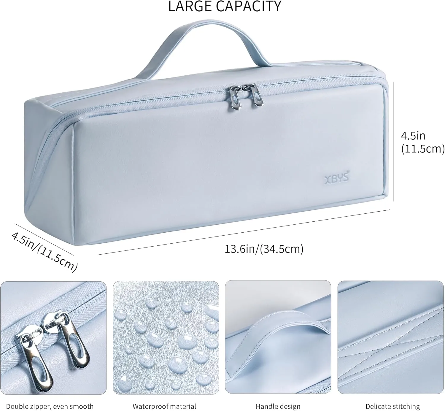 Veki Travel Storage Case for Dyson Airwrap Styler, Large Opening Travel Storage Bag Compatible for Shark Flexstyle Air Styling & Drying System, Portable Carrying Organizer for Hair Curler (Blue)