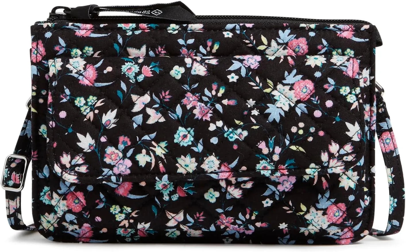 Vera Bradley Women's Cotton Wallet Crossbody Purse with RFID Protection, Botanical Ditsy, One Size