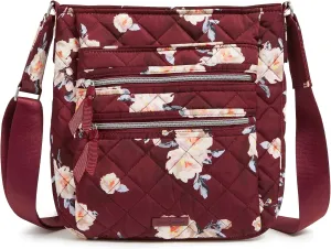 Vera Bradley Women's Performance Twill Triple Zip Hipster Crossbody Purse
