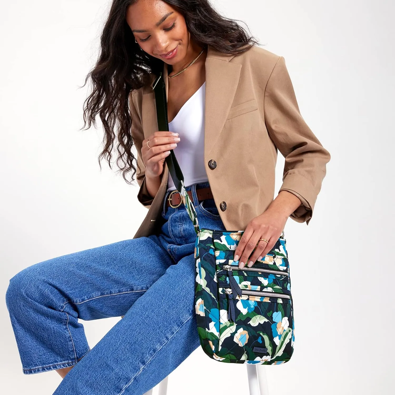 Vera Bradley Women's Performance Twill Triple Zip Hipster Crossbody Purse