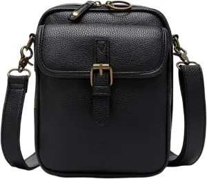 Vintage Double Layer Large Capacity Small Messenger Bag for Women Crossbody Cute Leather Crossbody Messenger Bags for Women