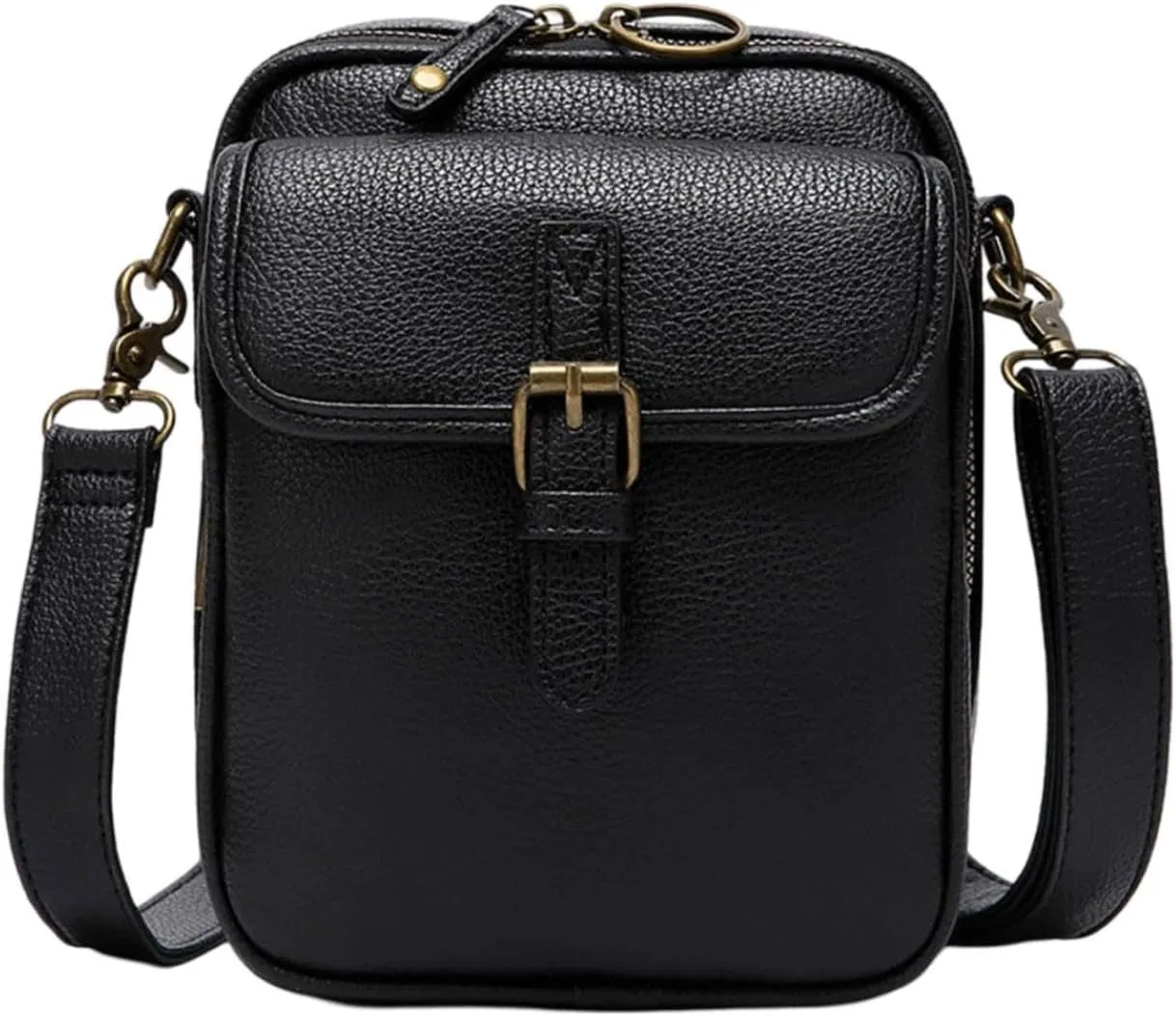 Vintage Double Layer Large Capacity Small Messenger Bag for Women Crossbody Cute Leather Crossbody Messenger Bags for Women