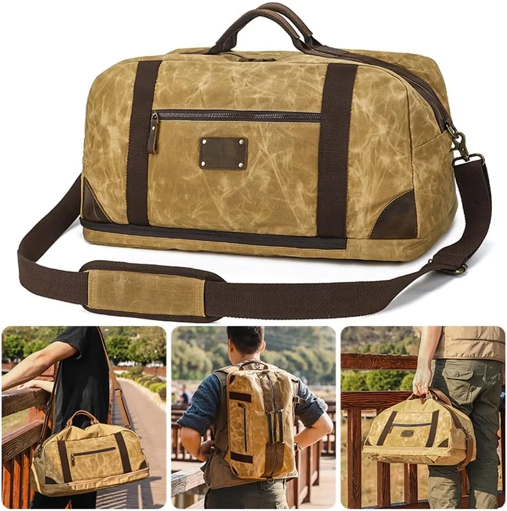 Vintage Large Capacity Travel Bag Duffle Casual Canvas Single Shoulder Crossbody Travel Bag