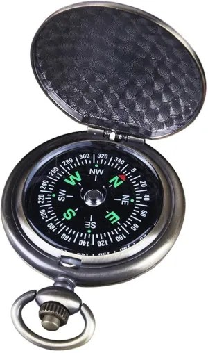 Vintage Zinc Alloy Pocket Watch Compass – Handheld Pointer Design for Hiking, Travel, Outdoor Navigation, Gift for Kids
