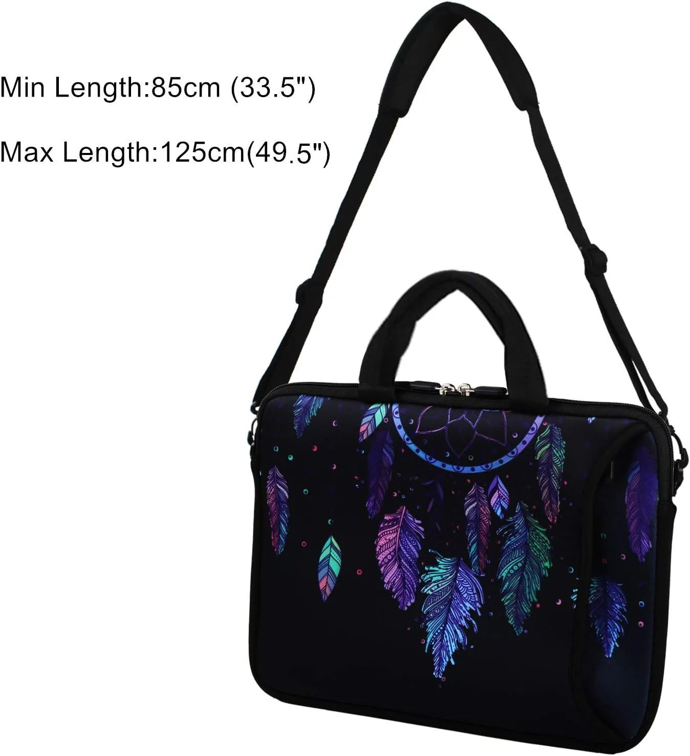 Violet Mist 11 11.6 12 13 Inch Laptop Shoulder Bag Carrying Case Laptop Sleeve Computer Messenger Bag Neoprene Waterproof Protective Tablet Handbag Handle Shoulder Strap, Dreamcatcher